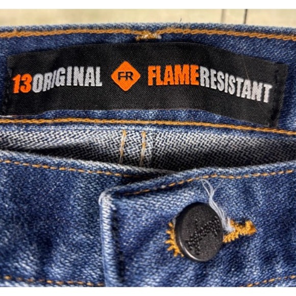 Wrangler FR Jeans Men 32x36 Blue Flame Resistant Relaxed Straight Leg FR13MWZ - Picture 2 of 7
